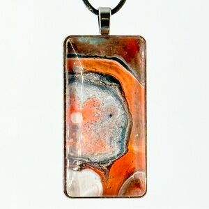 Vibrant Rectangular Agate Pendant